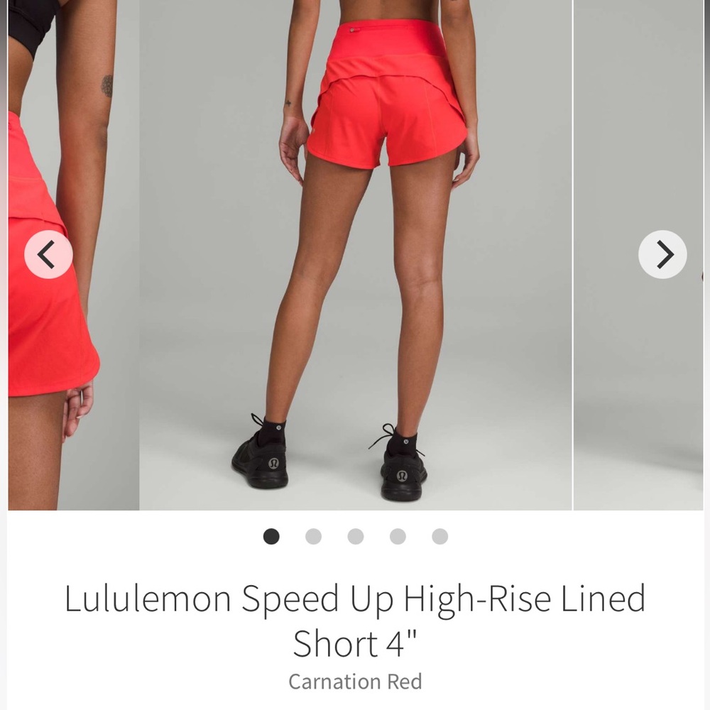 Lululemon NWOT Speed Up Shorts 4”-Carnation Red